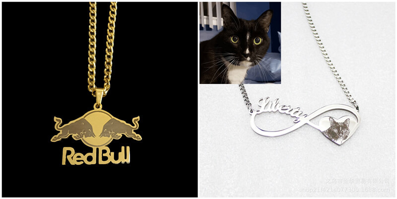 wholesale custom photo jewelry making supplies company sterling silver personalized pet photo necklace 